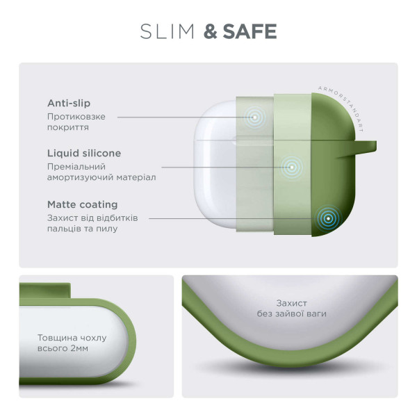 Фото - Чохол для навушників Armorstandart Hang Case for Apple AirPods 3 Matcha Green (ARM60315)