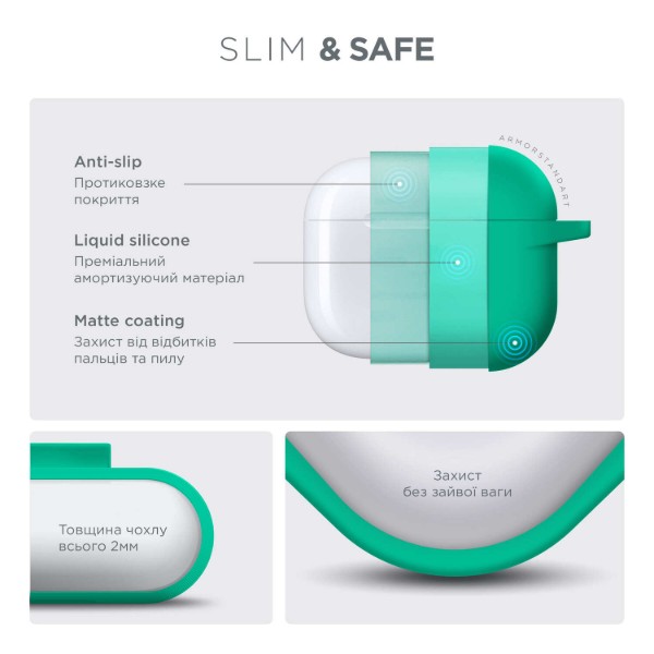 Фото - Чохол для навушників Armorstandart Hang Case for Apple AirPods 3 Mint Green (ARM60316)