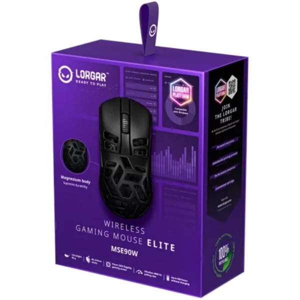 Фото - Миша бездротова ігрова Lorgar Elite MSE90W Wireless Gaming Mouse Elite Black (LRG-MSE90W-BK)
