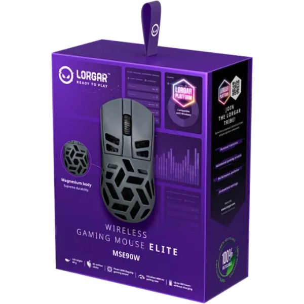 Фото - Миша бездротова ігрова Lorgar Elite MSE90W Wireless Gaming Mouse Elite Dark Grey (LRG-MSE90W-DG)