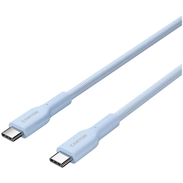 Фото - Кабель синхронізації даних Canyon OnWire 60CL C-C 60W COLOR Braided 1m Light Blue (CND-CCAP60AB10LBL)