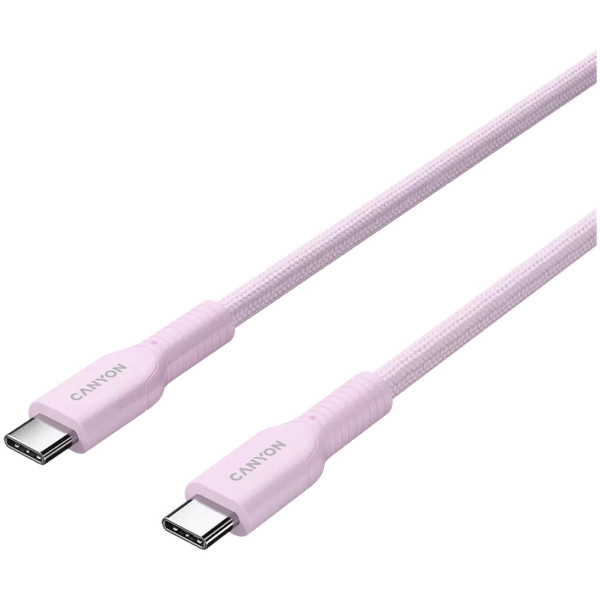 Фото - Кабель синхронізації даних Canyon OnWire 60CL C-C 60W COLOR Braided 1m Pink (CND-CCAP60AB10PK)