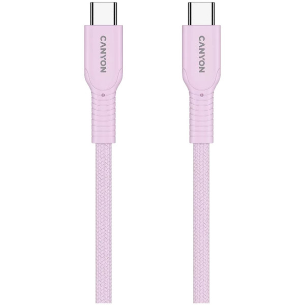 Фото - Кабель синхронізації даних Canyon OnWire 60CL C-C 60W COLOR Braided 1m Pink (CND-CCAP60AB10PK)