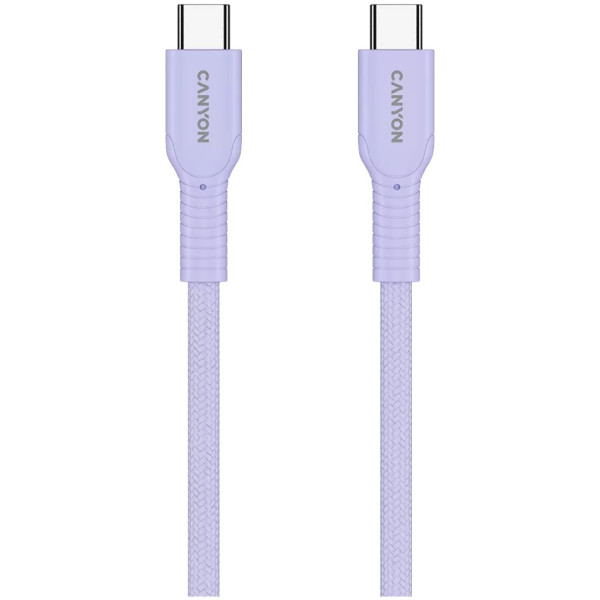 Фото - Кабель синхронізації даних Canyon OnWire 60CL C-C 60W COLOR Braided 1m Purple (CND-CCAP60AB10PU)
