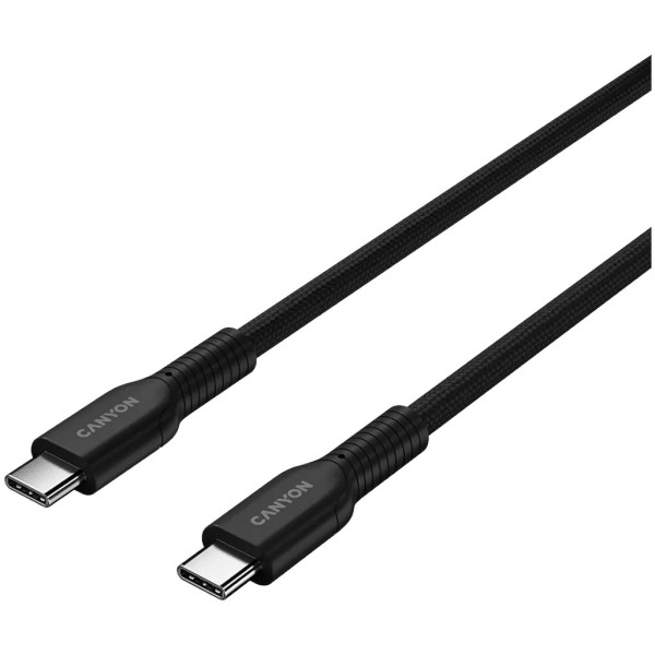 Фото - Кабель синхронізації даних Canyon OnWire 60CL C-C 60W COLOR Braided 1m Black (CND-CCAP60AB10B)