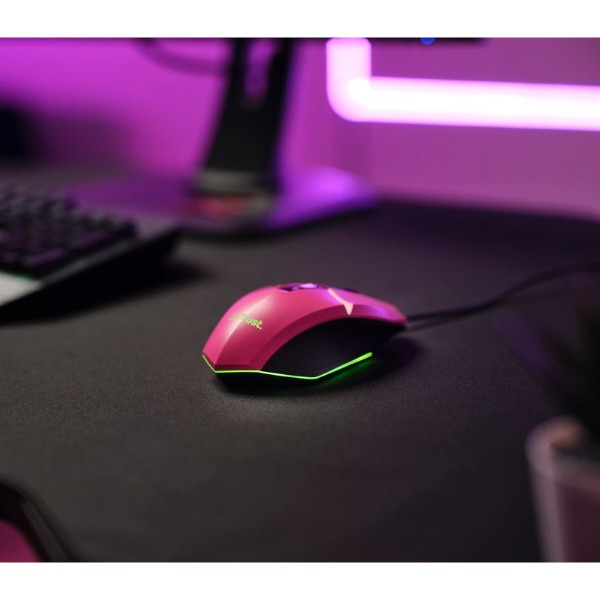 Фото - Миша дротова ігрова Trust GXT 109 FELOX RGB Pink (25068)
