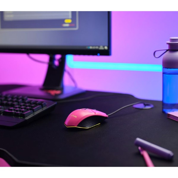 Фото - Миша дротова ігрова Trust GXT 109 FELOX RGB Pink (25068)