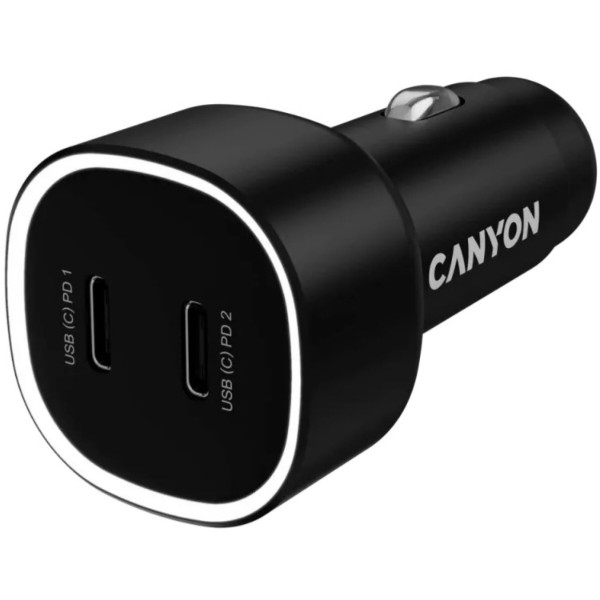 Фото - Автомобильное зарядное устройство Canyon OnDrive 60 PD 60W 2xUSB-C Black (CNE-CCABR3CC)