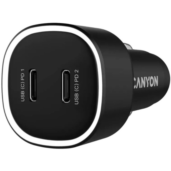Фото - Автомобильное зарядное устройство Canyon OnDrive 60 PD 60W 2xUSB-C Black (CNE-CCABR3CC)