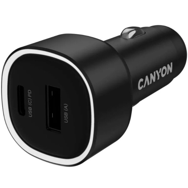 Фото - Автомобільний зарядний пристрій Canyon OnDrive 48 PD 48W USB-A+USB-C Black (CNE-CCABR3AC)