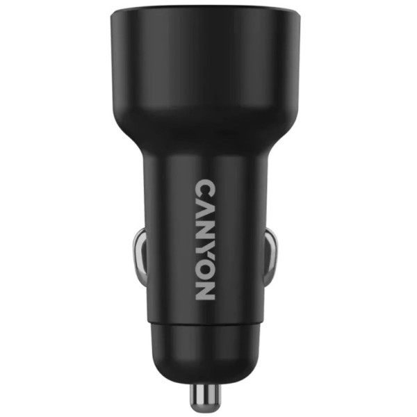 Фото - Автомобільний зарядний пристрій Canyon OnDrive 48 PD 48W USB-A+USB-C Black (CNE-CCABR3AC)