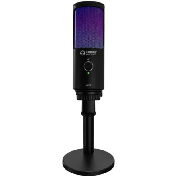Фото - Мікрофон для комп'ютера бездротовий Lorgar Voicer SMP40 RGB з бездротовою кнопкою Black (LRG-SMP40-BK)