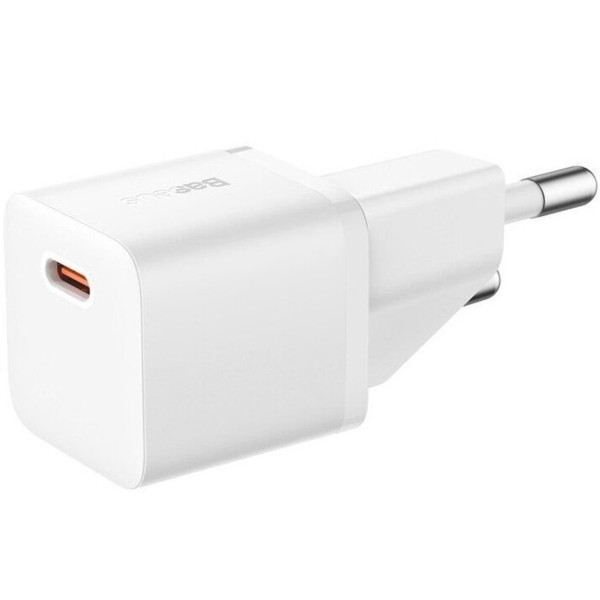 Фото - Мережевий зарядний пристрій Baseus GaN5 Fast Charger 1C 20W EU Moon Fast Charging Data Cable Type-C White (P10110900213-01)