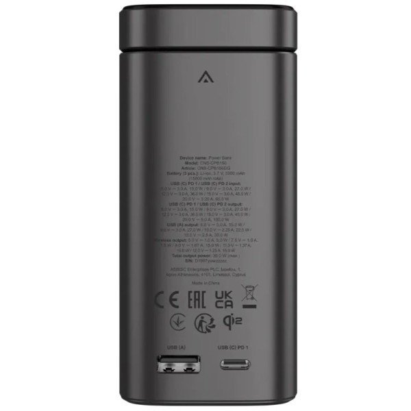 Фото - Батарея мобільна Canyon OnPower 150 Qi2 magnetic 15000mAh 100W Aluminium Dark Grey (CNS-CPB150DG)