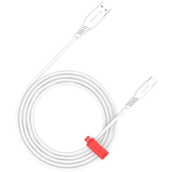 Фото - Кабель Canyon Onwire 18TP USB-A to USB-C 2m 18W TPE White (CNS-AC18SC20W)