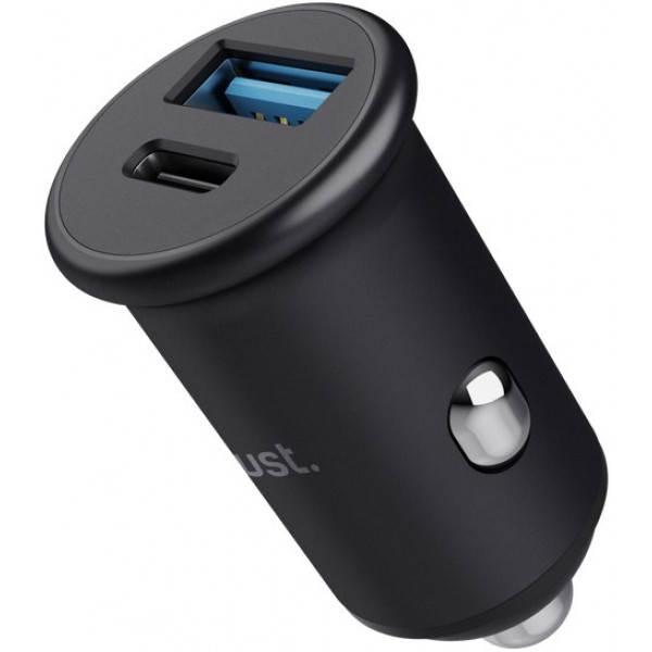 Фото - Автомобільний зарядний пристрій Trust Maxo 38Вт USB-A/USB-C PD, QC Black (25197)