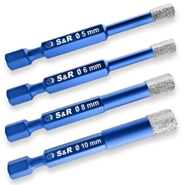 Фото - Набір свердел S&R Hex 1/4"" 5, 6, 8, 10 мм 4 шт. (252500004)