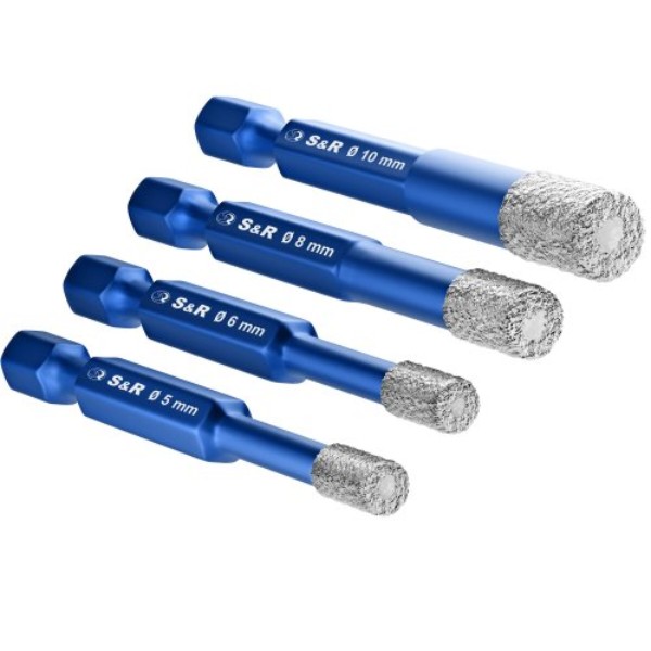 Фото - Набір свердел S&R Hex 1/4"" 5, 6, 8, 10 мм 4 шт. (252500004)