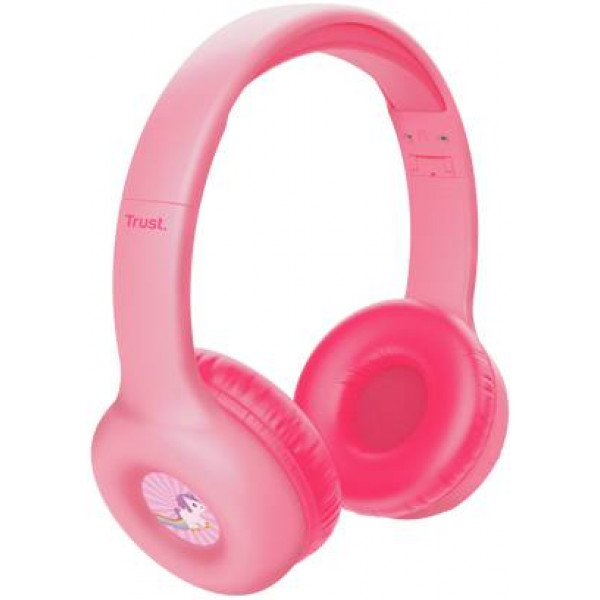 Фото - Навушники накладні бездротові Trust Nouna Kids, Wireless, Mic, Pink (25274)