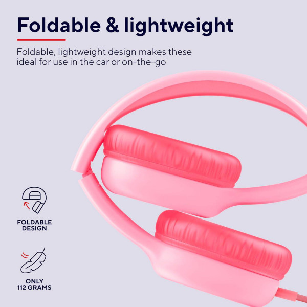 Фото - Навушники накладні дротові Trust Nouna Headphones mini-jack, Mic Pink (25277)