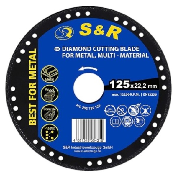 Фото - Диск алмазный S&R Profi 125 х 22.2 мм (252782125)