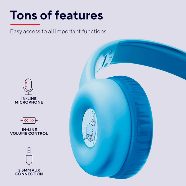Фото - Навушники накладні дротові Trust Nouna Headphones mini-jack, Mic Blue (25278)