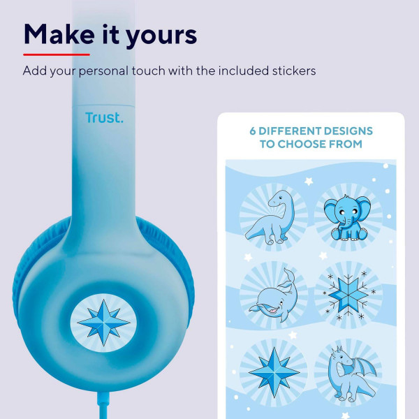 Фото - Навушники накладні дротові Trust Nouna Headphones mini-jack, Mic Blue (25278)