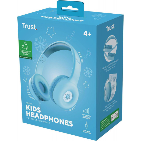 Фото - Навушники накладні дротові Trust Nouna Headphones mini-jack, Mic Blue (25278)