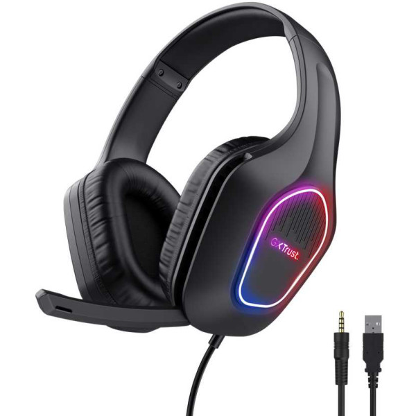 Фото - Гарнітура дротова ігрова Trust GXT 416 Zirox LED Headset Black (25331)