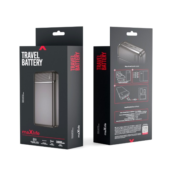 Фото - Батарея мобільна Maxlife Power bank MXPB-01 30000 mAh Black