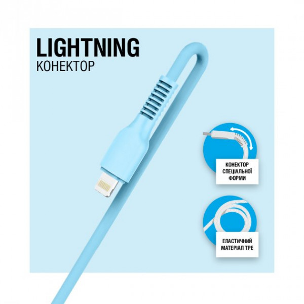 Фото - Кабель ACCLAB USB to Lightning 1,2m  Blue (AL-CBCOLOR-L1BL)