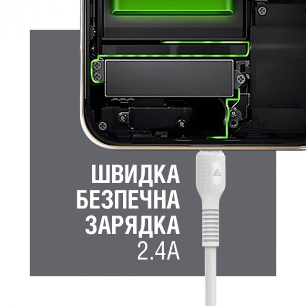 Фото - Кабель ACCLAB USB to Lightning 1,2m  White (AL-CBCOLOR-L1WT)