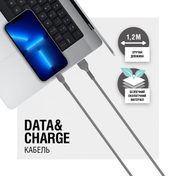 Фото - Кабель ACCLAB USB to Type-C 1,2m  Black (AL-CBCOLOR-T1BK)