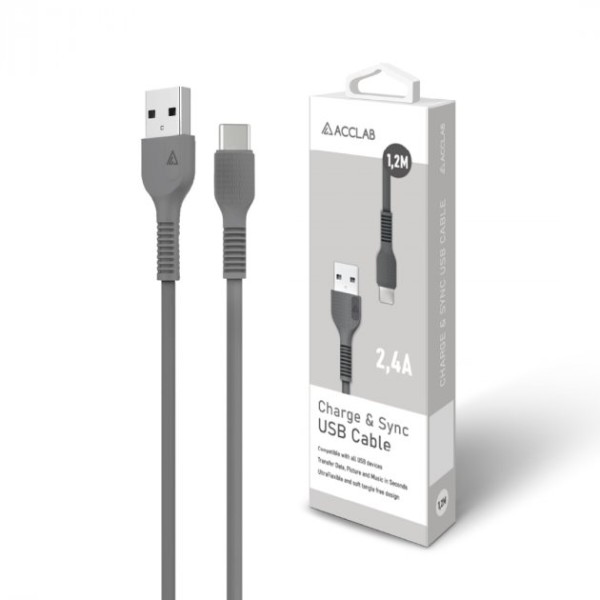 Фото - Кабель ACCLAB USB to Type-C 1,2m  Black (AL-CBCOLOR-T1BK)