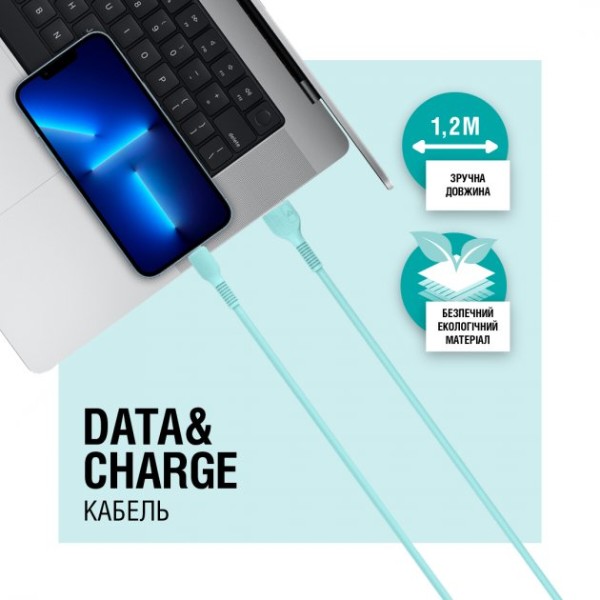 Фото - Кабель ACCLAB USB to Type-C 1,2m Mint (AL-CBCOLOR-T1MT)