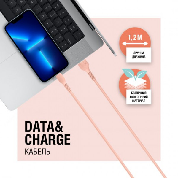 Фото - Кабель ACCLAB USB to Type-C 1,2m  Peachy (AL-CBCOLOR-T1PH)