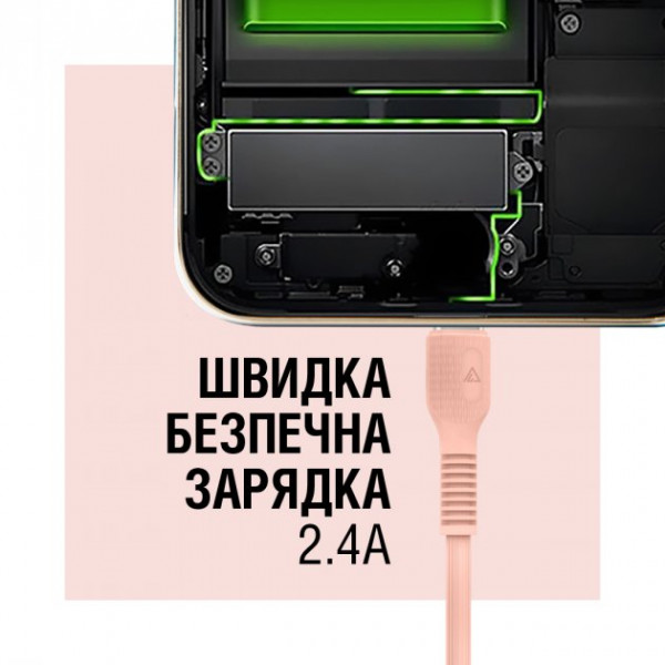 Фото - Кабель ACCLAB USB to Type-C 1,2m  Peachy (AL-CBCOLOR-T1PH)