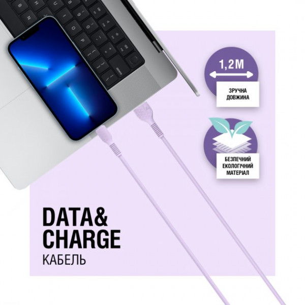 Фото - Кабель ACCLAB USB to Type-C 1,2m  Violet (AL-CBCOLOR-T1PP)