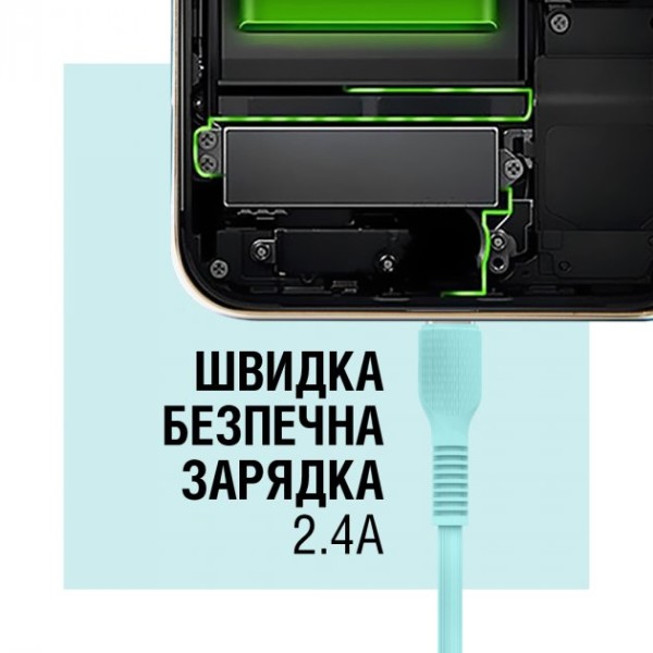 Фото - Кабель ACCLAB USB to Type-C 1,2m Mint (AL-CBCOLOR-T1MT)