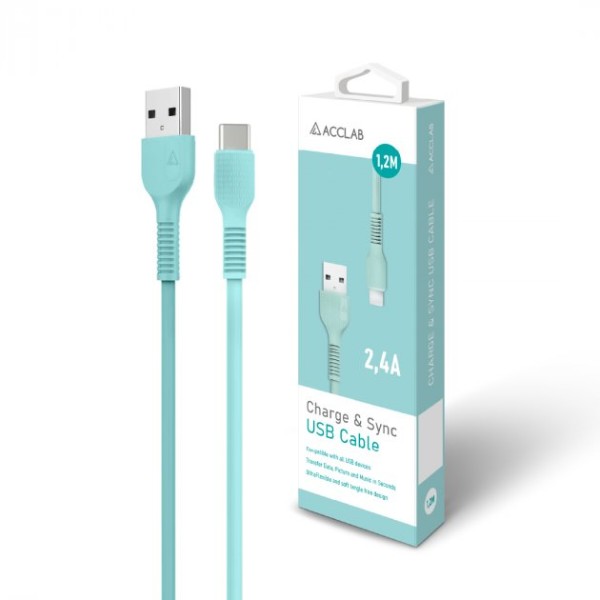 Фото - Кабель ACCLAB USB to Type-C 1,2m Mint (AL-CBCOLOR-T1MT)