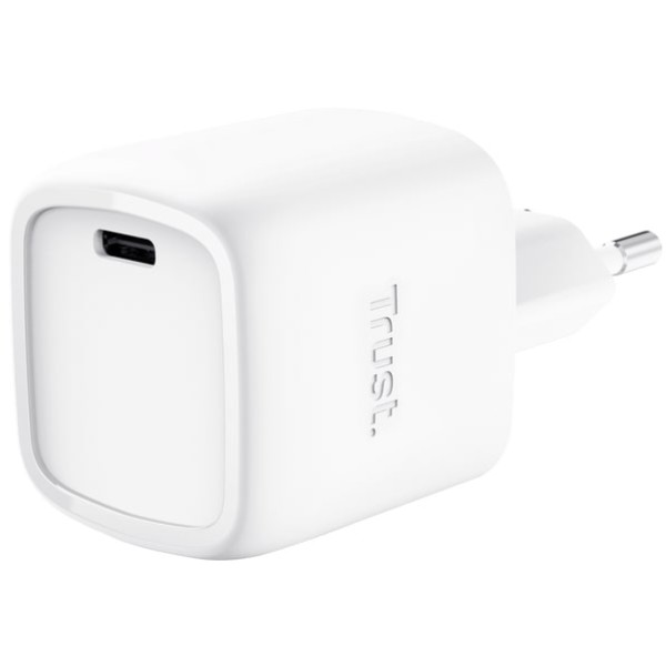 Фото - Мережевий зарядний пристрій Trust Maxo 30Вт, GaN, USB-C, PD/PPS White (25520)