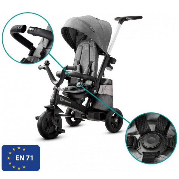Фото - Трёхколёсный велосипед Kinderkraft Easytwist Platinum Grey (KKRETWIGRY0000)
