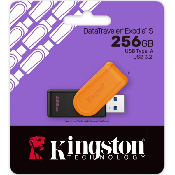 Фото - Флеш USB Kingston DataTraveler Exodia S 256 ГБ Black + Orange (DTXS/256GB)