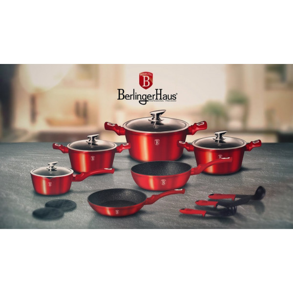 Фото - Набір посуду BerlingerHaus Metallic Line Burgundy Edition 15 пр. (BH 1226N)