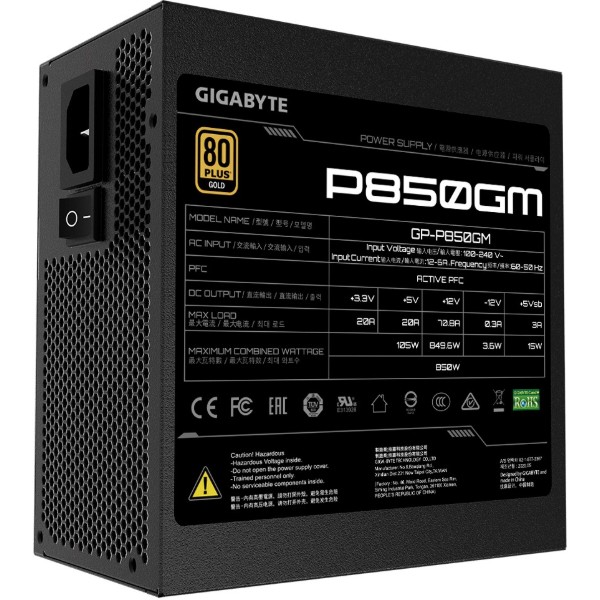 Фото - Блок живлення для ПК Gigabyte 850W (P850GM)