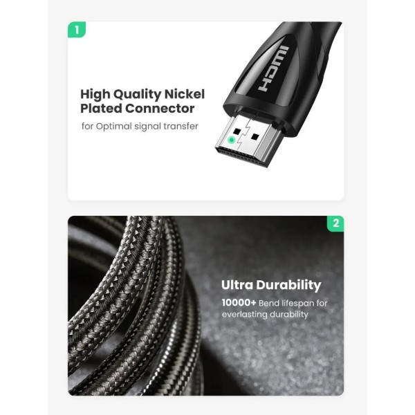 Фото - Кабель HDMI UGREEN HD140 HDMI 2m Black (80403)