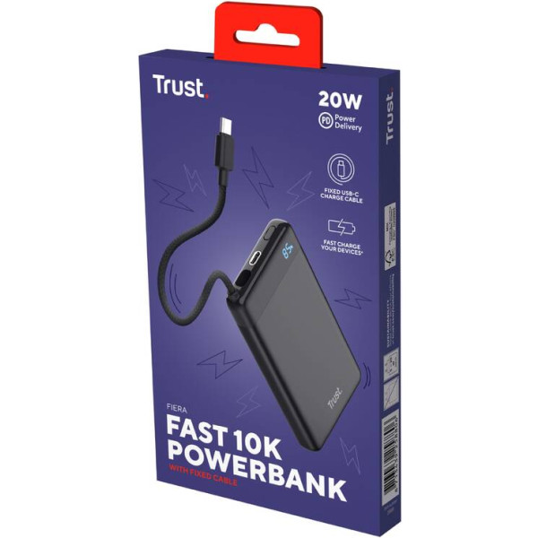 Фото - Батарея мобільна Trust Fiera 10000mAh 2хUSB-C, 20W, PD/QC 3.0 (25880)