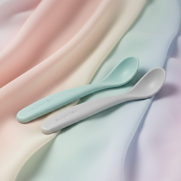 Фото - Ложка дитяча Suavinex Лісові історії бірюзові 2 шт. (306965)