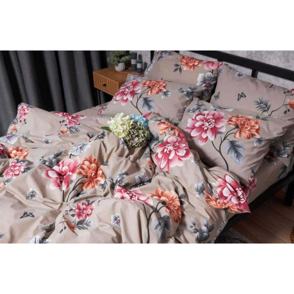 Фото - Комплект постільної білизни Moon&Star Бязь Gold Люкс Peony Brown 160х220х2 нав. 2х50х70 (MS-820001909)