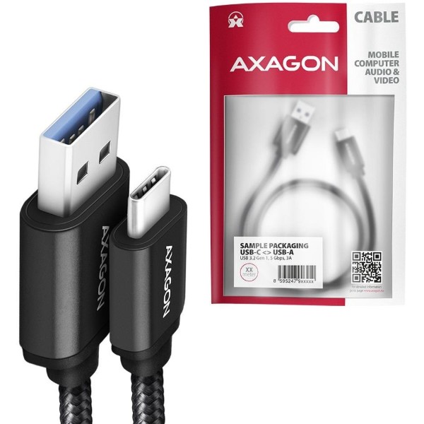 Фото - Кабель AXAGON USB-C TO USB3.2 2m (BUCM3-AM20AB)